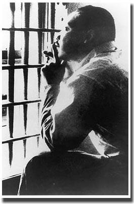 Martin Luther King Jr. in a jail cell