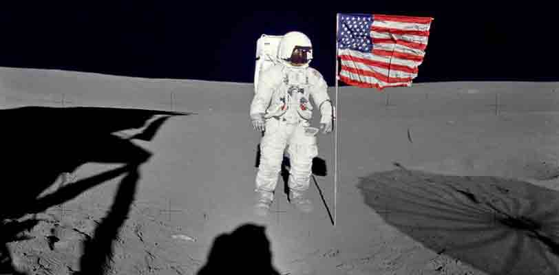 Edgar Mitchell on the moon. NASA/Alan B. Shepard